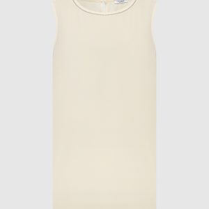 Yellow top with monil silk chain Peserico