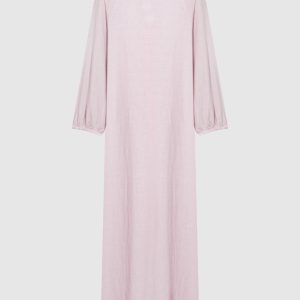 Pink linen dress ANNECLAIRE