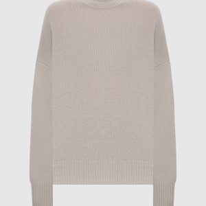 Grey cashmere sweater with slits Allude