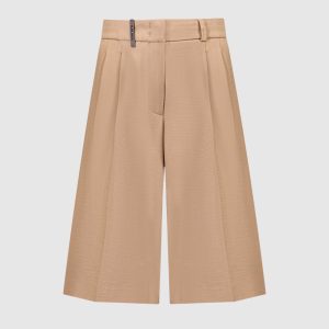 Brown Bermuda shorts with a patch Peserico
