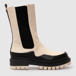 Light Beige Leather Chelsea with Contrast Panel Babe Pay Pls