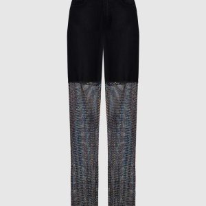 Black jeans with crystals Santa Brands