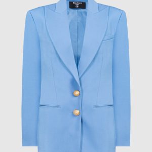 Blue woolen jacket Balmain
