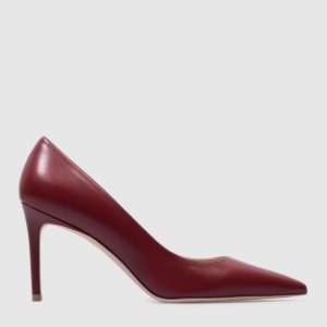 Stuart 85 Pump burgundy leather pumps Stuart Weitzman
