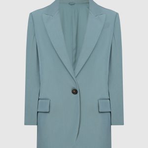 Turquoise wool jacket Brunello Cucinelli