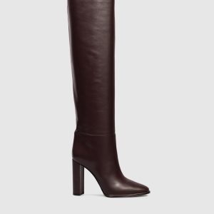 ELSA burgundy leather over-the-knee boots Le Silla