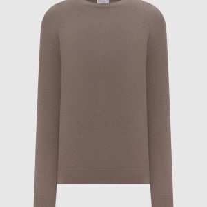 Brown cashmere jumper with monil chain Brunello Cucinelli