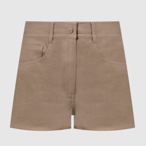Khaki shorts with metallic V logo Valentino