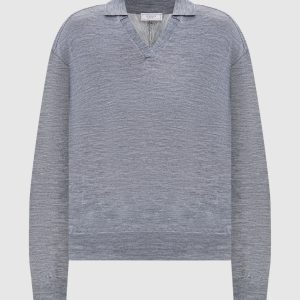 Grey melange wool pullover Peserico