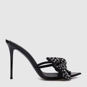 Intrigo black mules with crystals Giuseppe Zanotti