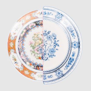 Zobeide white porcelain saucer with print SELETTI