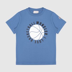 Children's blue T-shirt with a print Moncler ENFANT