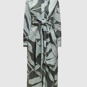 ROBINIA green printed silk dress Max Mara