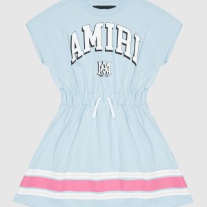 Baby blue dress with logo print AMIRI
