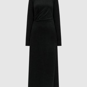 Black wool dress with monil chain Brunello Cucinelli