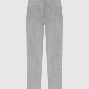 Gray wool and linen trousers with monil chain Peserico