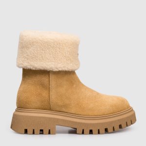 Petit Aurea beige suede boots Moncler ENFANT