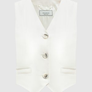 Beige vest with wool and monil chain Peserico