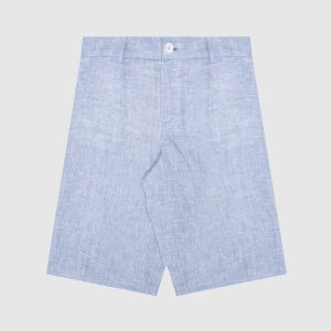 Children's blue linen shorts with logo Dolce&Gabbana