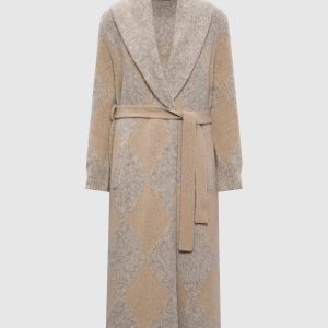 Beige wool cardigan with a pattern Ballantyne