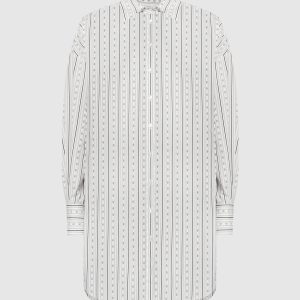 White elongated shirt with a logo pattern Twinset