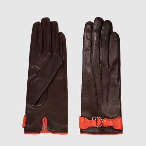 Brown suede gloves Sermoneta Gloves