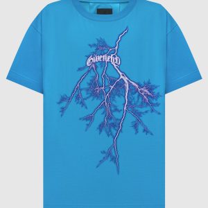 Blue t-shirt with logo print Givenchy