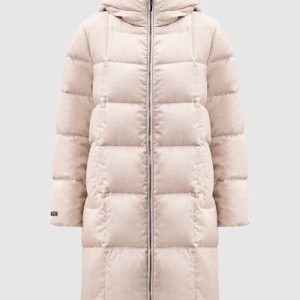 Beige quilted down jacket with monil chain Peserico