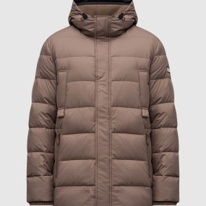 Brown down jacket with logo Be Florence
