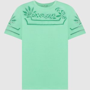 Green t-shirt with lace Ermanno Scervino
