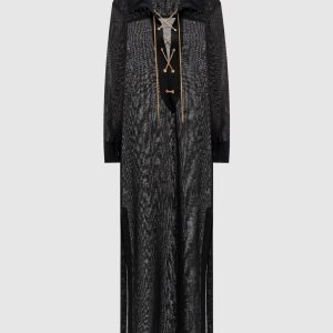 Black linen dress with laces Michael Kors