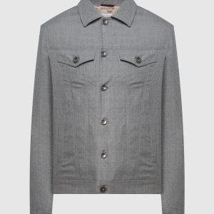 Gray wool jacket Brunello Cucinelli