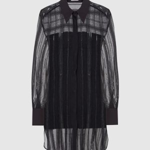 Silk blouse in a pattern with embroidery Brunello Cucinelli
