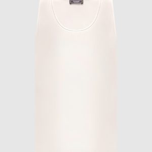 Beige top with monil chain Peserico