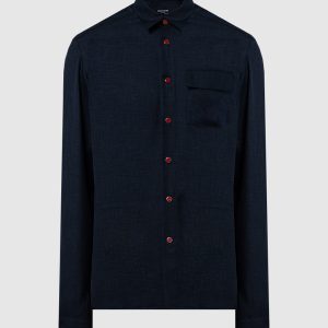 Blue shirt made of wool Kiton