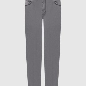 Grey jeans with logo patch Stefano Ricci