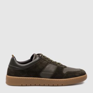 BANKSY green leather sneakers with embossed logo MooRER