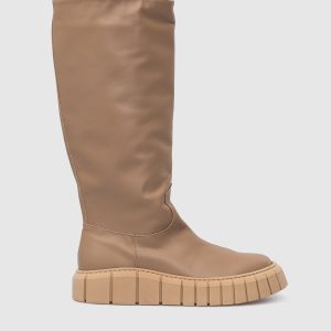 Dark Beige Leather Boots AREA