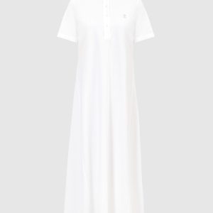 White logo embroidered polo dress with lurex Brunello Cucinelli