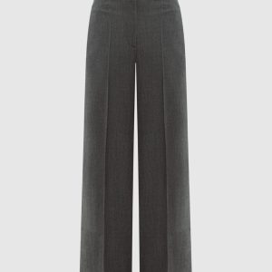 High rise gray wool trousers Valentino