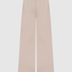 Beige wool pants with brand patch Peserico