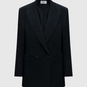 Black Lumis double-breasted wool jacket The Row