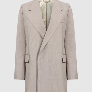 Pink double-breasted woolen jacket Victoria Beckham