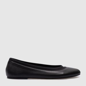 Black leather ballet flats RUPA Lou Lou Studio