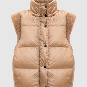 Brown down vest with wool and silk Peserico