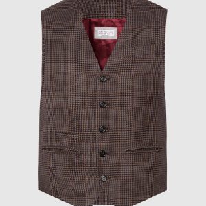 Brown waistcoat in Windsor check Brunello Cucinelli