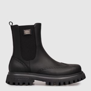 Children's black leather shoes with perforations Dolce&Gabbana