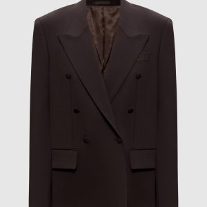 Brown double-breasted wool jacket Jacob Lee