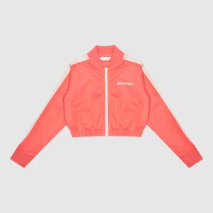 Children's orange bomber jacket with logo Palm Angels