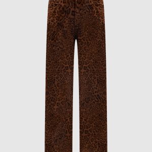 Brown jeans with animal print Twinset
